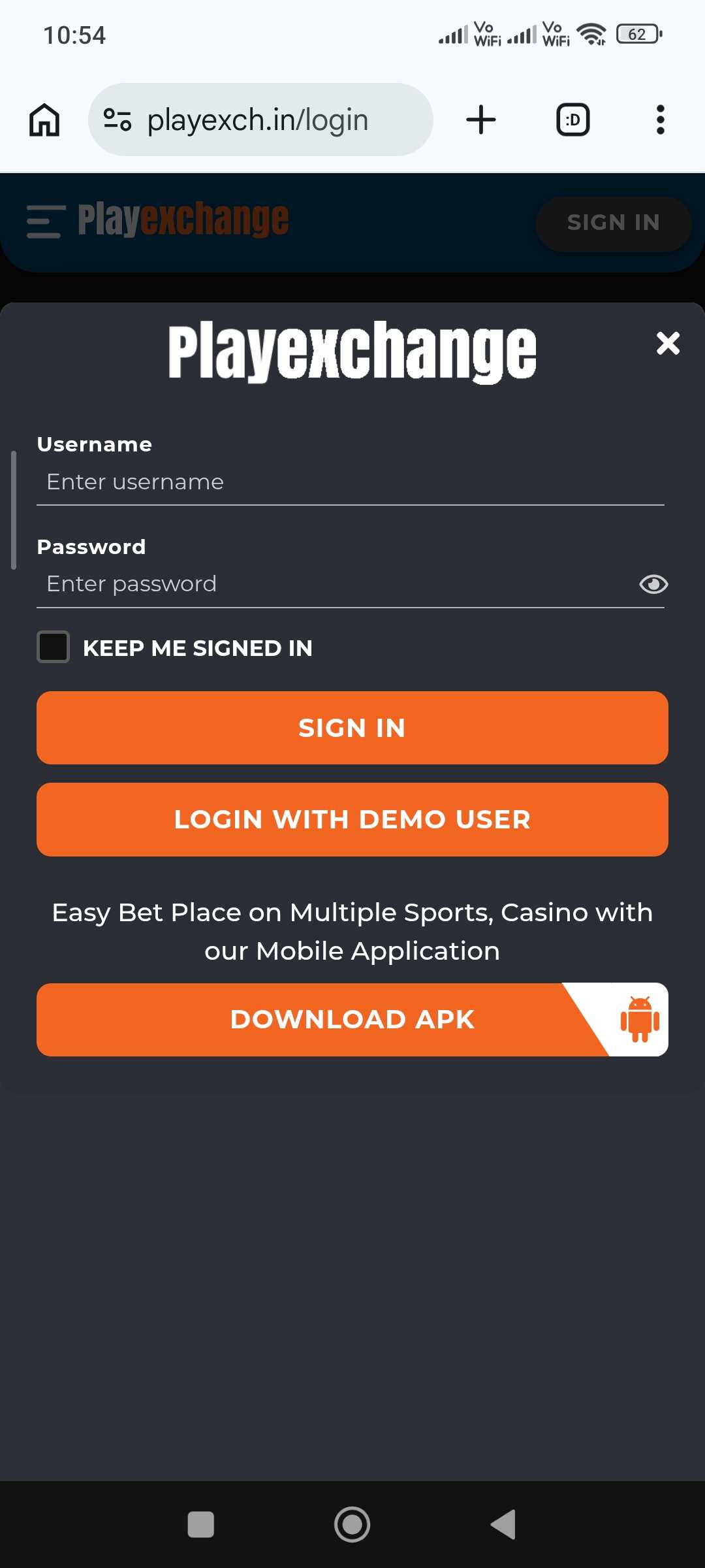 playexch9.in screenshot